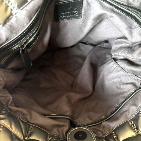 Pajar North South Silver Puffy Quilted Tote Bag Crossbody - Picture 6 of 8